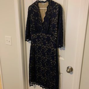 Kiyonna Boudoir Scalloped Lace Cocktail Dress